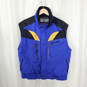 Vintage Hard Corps Thermoloft purple/blue yellow black insulated vest size 42